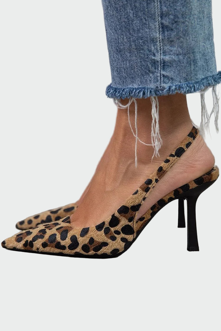 Anna Elegantni Slingback Čevlji z Visokim Petkom