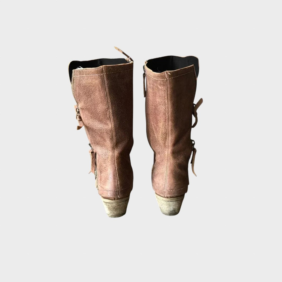 Alma – Vintage škornji do polovice meč