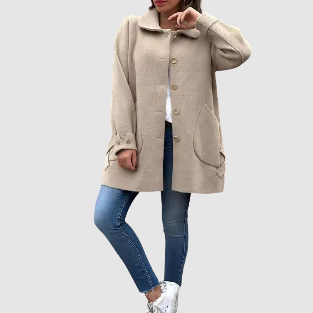 Martina - Klasičen oversized plašč s gumbi