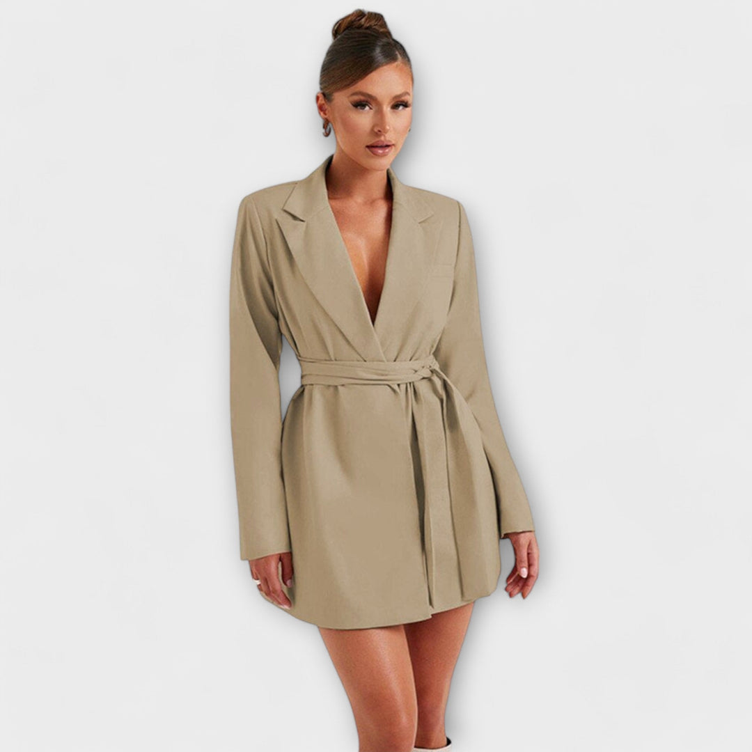Blazer obleka z V-izrezom