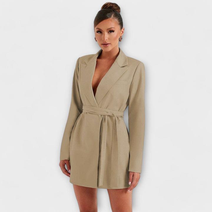 Blazer obleka z V-izrezom