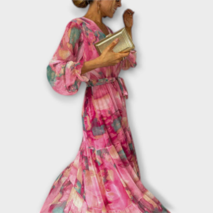 Evelyn - Maxi obleka Aquarelle Dream