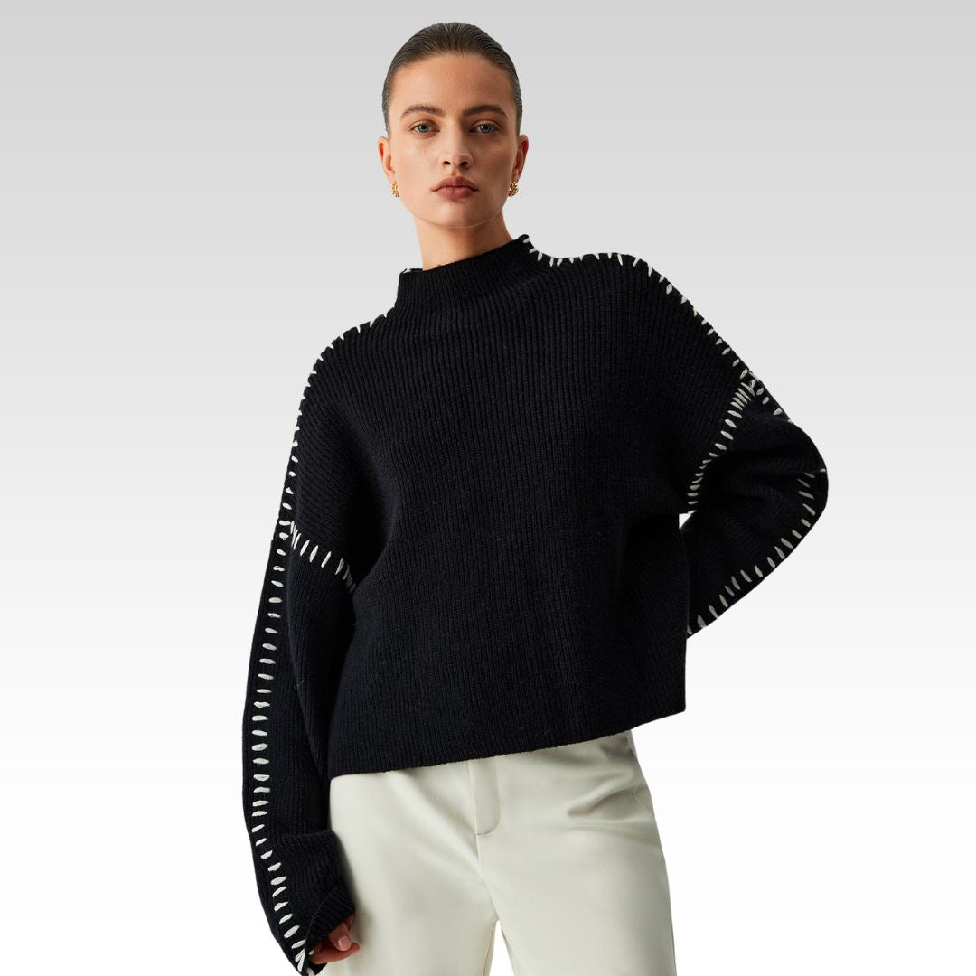 Alma | Oversize-Dolcevita pulover s Piqué detajli