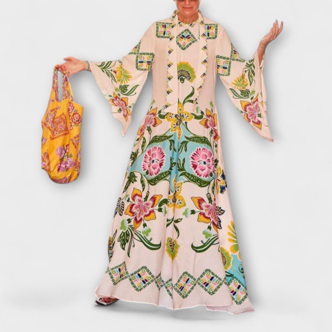 Lisa - Elegantne maxi obleke z cvetličnim potiskom in ohlapnim dizajnom