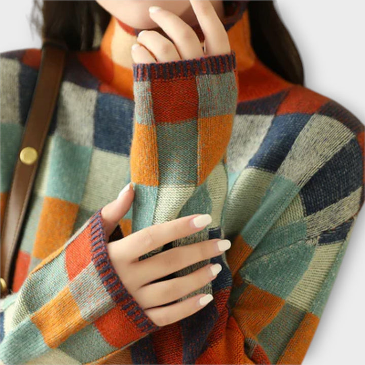 Erika – Pulover s patchwork vzorcem