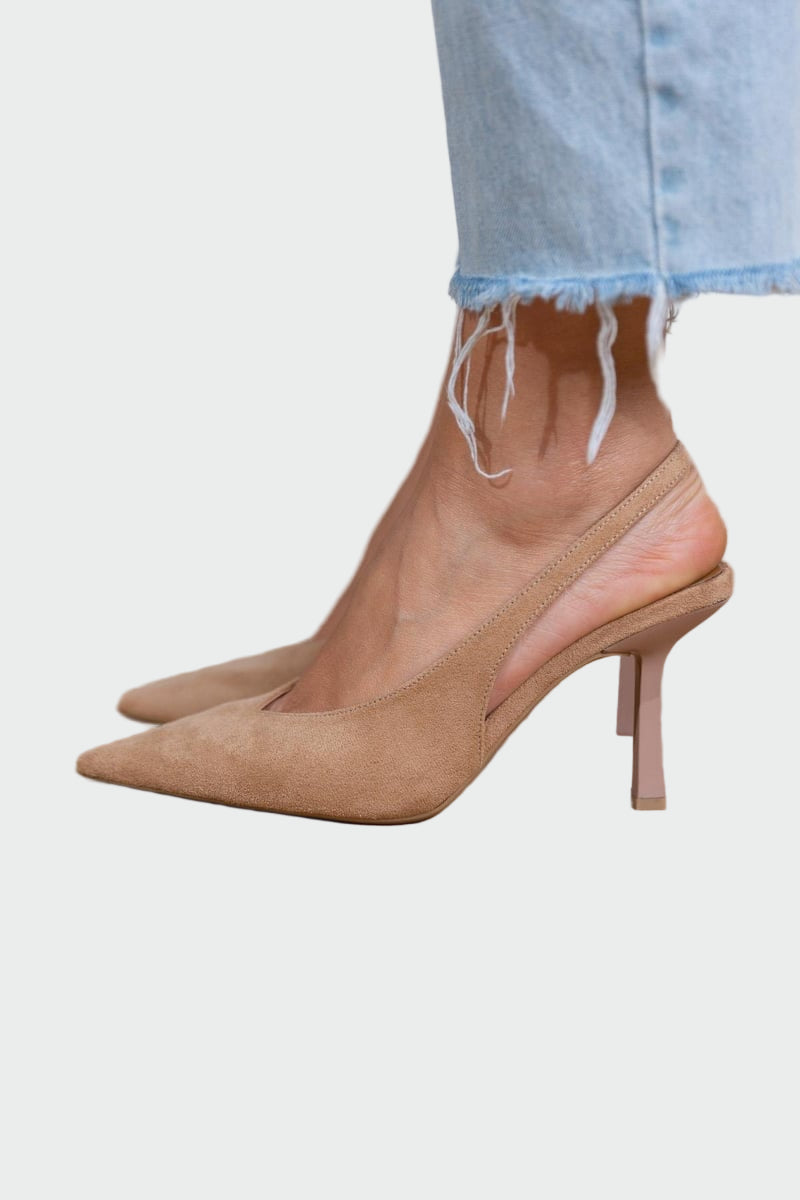 Sára Sofisticirana Slingback Čevlji z Ozko Špico