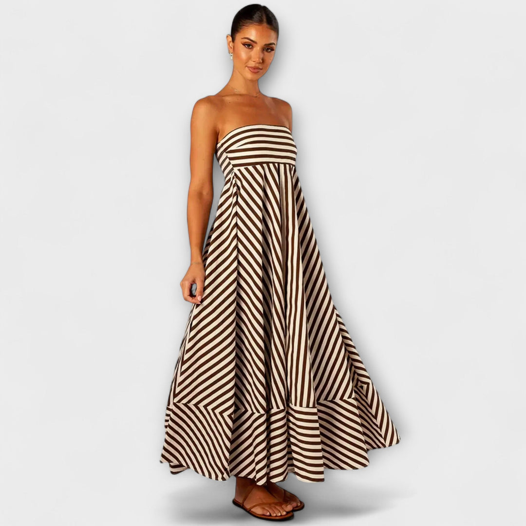 Maxi obleka Nocturnal Charm z volani