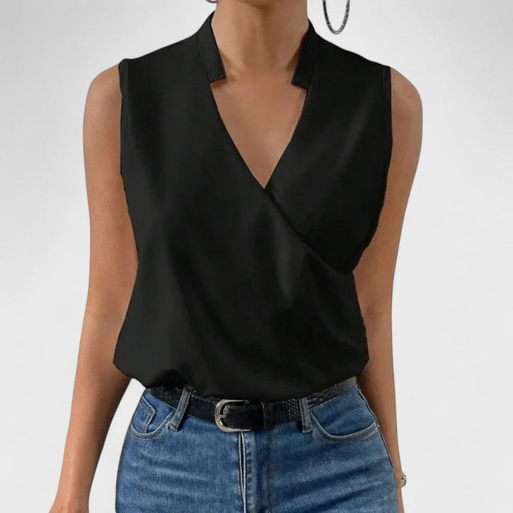 Simona - Mehka Poletna Majica z V-Izrezom